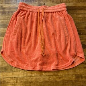 Pink Lily Orange Terry Cloth Skort Sz Small (d1)